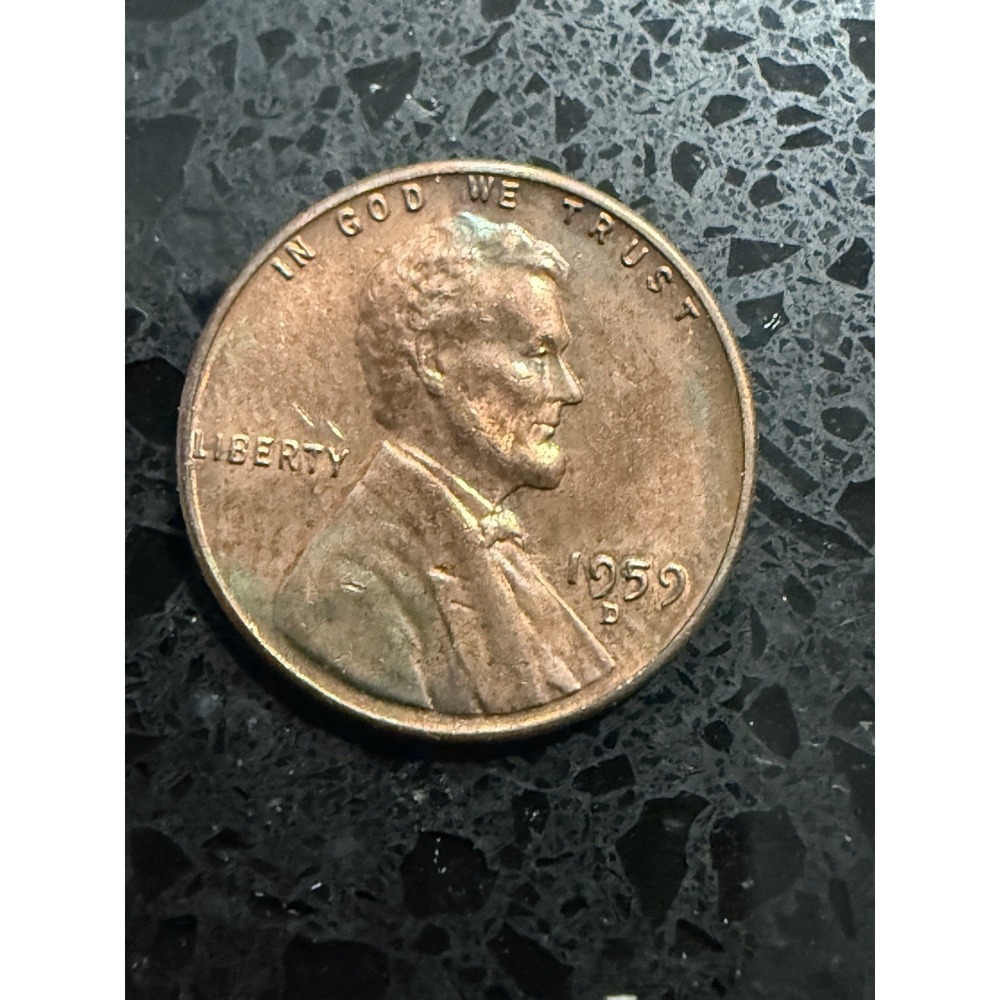 1959 D Lincoln Memorial Penny "ERROR" ON RIM RARE‎ OLD COIN